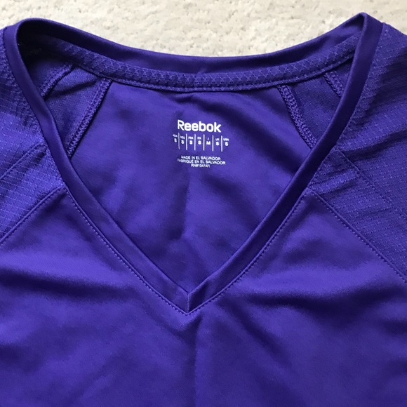 Reebok Purple Short Sleeve Workout Top - Picture 4 of 4